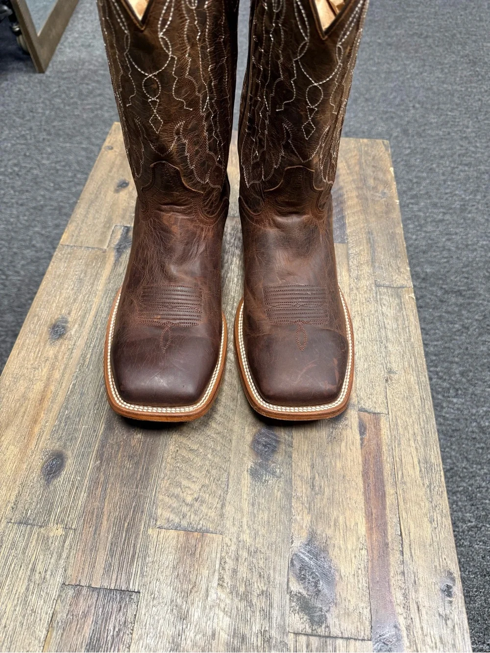 JB DILLON Western Boots Mens 12 EE Brown Goat Leather Cowboy JBM3208